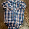 Wrangler Baby Plaid Short Sleeve Onesie