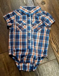 Wrangler Baby Plaid Short Sleeve Onesie