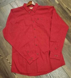 Wrangler Boy's Red/Black Paisley Button Up