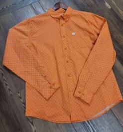 Cinch Boy's Orange/Navy Button Up