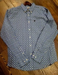 Cinch Boy's Blue Mosaic Patterned Shirt