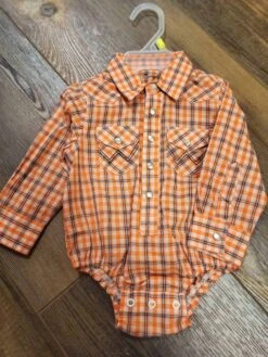 Wrangler Baby Plaid Long Sleeve Onesie