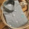 Cinch Men's Classic Fit Seafoam/Brown Fine Plaid Western Shirt