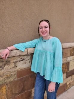 Roper Women's Blue Dip Dye Blouse