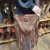 V Flap Fringe Crossbody Purse