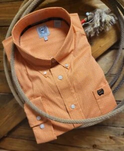 Cinch Men's Classic Fit Orange Tile Western Shirt