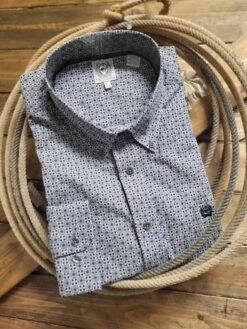 Cinch Men's Classic Fit Grey Mosaic Tile Western Shirt