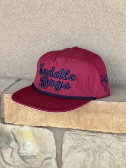 Saddle Rags Cap Heather Red/Navy Embroidered 5 Panel
