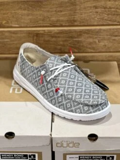 Hey Dude Wendy Boho Grey Embroidery