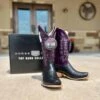 Horse Power Top Hand Black Caiman Belly Boot