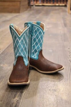 Twisted X Kid's Top Hand Turquoise Woven Boot
