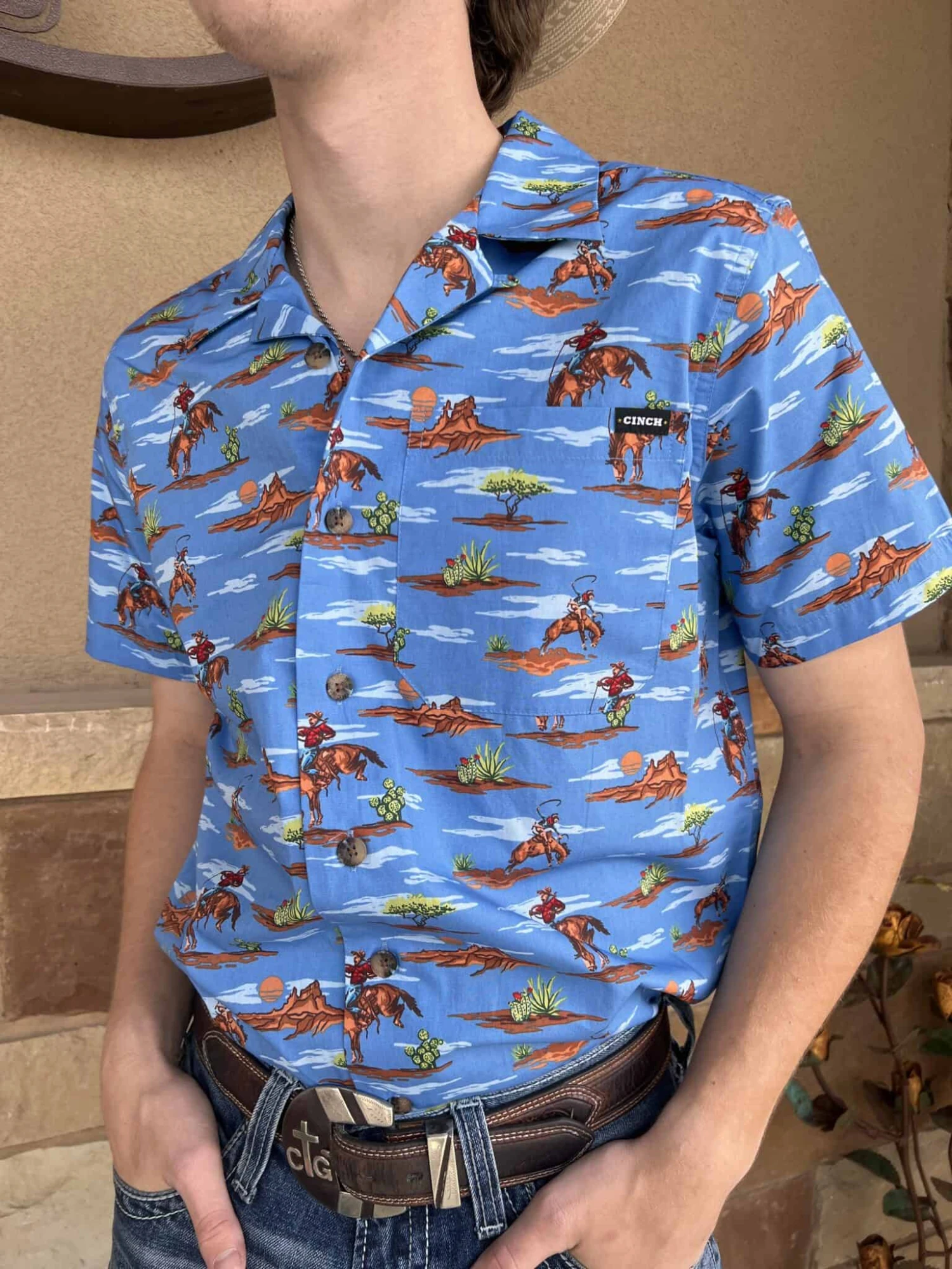 Cinch Camp Tumbleweed Desert Bronc Short Sleeve 2 Cinch Camp Tumbleweed Desert Bronc Short Sleeve - Image 2