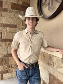 Ariat Men's VentTek Outbound Fitted Shirt - Tan