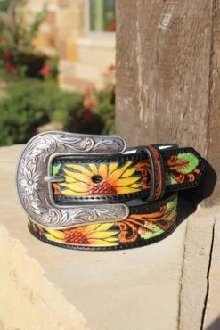 Kid's Sunflower Tooled Belt