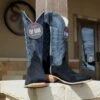 Horse Power Top Hand Black Rough-Out Boot