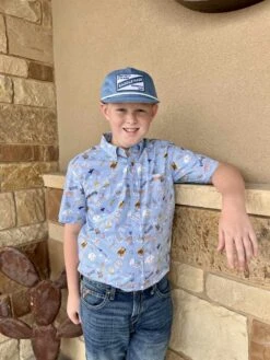 Ariat Boy's Rodeo Print Short Sleeve Button Up