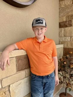Ariat Boy's Orange Tek Polo