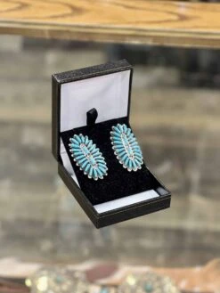Large Turquoise Cluster Post Earrings