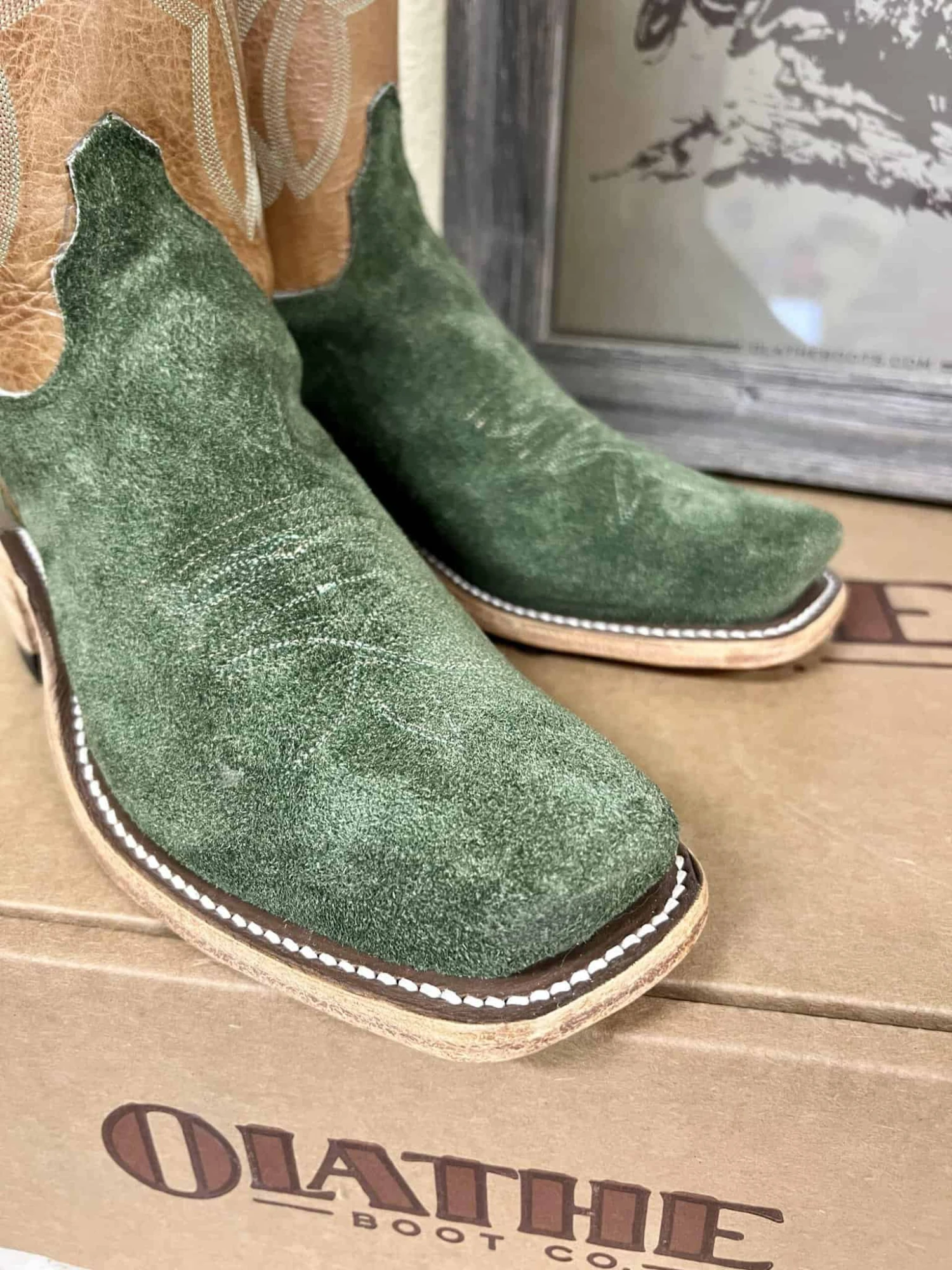 Olathe Women's Seaweed Rough-Out Boot 2 Olathe Women's Seaweed Rough-Out Boot - Image 2