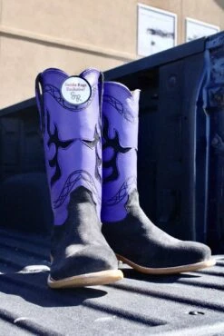 Fenoglio Men's Black Italian Calf Rough-Out Boot