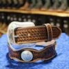 Men's Basketweave Belt With Conchos