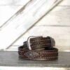 Boy's Basketweave Stamped Belt With Conchos