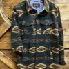 Rock &amp; Roll Men's Black Aztec Shirt Jacket