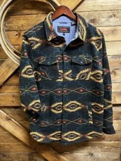 Rock & Roll Men's Black Aztec Shirt Jacket