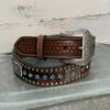 Hair-On Cowhide And Rhinestone Western Belt