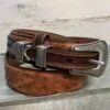 Men's Ostrich Print Ranger Style Belt