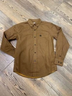 Cinch Boy's Copper Printed Western Button Up