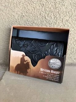 Black Tooled Men's Bifold Wallet