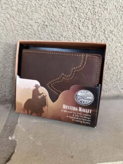 Men's Western Distressed Stitched Wallet