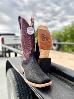 Anderson Bean Men's Black Oiled Shark Skin Boot