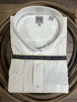 Cinch Men's Solid White Long-Sleeve Button Down Classic Fit