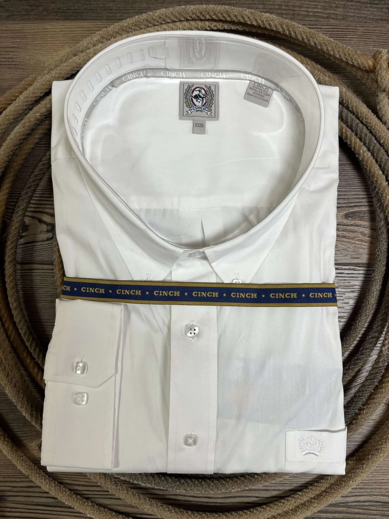 Cinch Men's Solid White Long-Sleeve Button Down Classic Fit 1 Cinch Men's Solid White Long-Sleeve Button Down Classic Fit