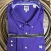 Cinch Men's Solid Purple Long-Sleeve Button Down