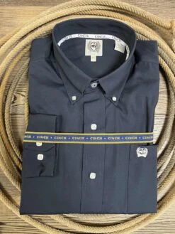 Cinch Men's Classic Fit Solid Navy Button Up