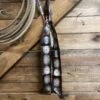 Fringe Scarves Brown Concho Print Silk Twilly