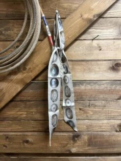 Fringe Scarves Bone Concho Print Silk Twilly