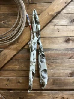 Fringe Scarves Bone Big Concho Print 35" Wild Rag