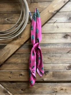 Fringe Scarves Pink Gallop Print 35" Wild Rag