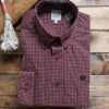 Cinch Men's Classic Fit Burgundy Geometric Print Shirt