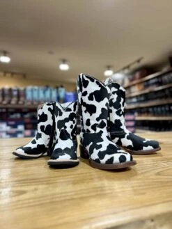 Tanner Mark Girls Cow Print Boots