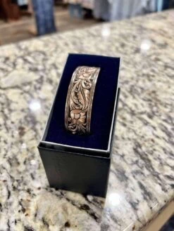 Montana Silversmith Burnished LeatherCut Floral Cuff Bracelet