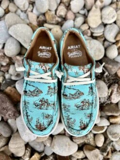 Ariat Hilo Western Aloha Turquoise Paniolo Print