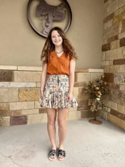 Rock & Roll Tan Desert Godet Skirt