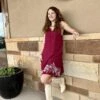 Roper Burgundy Embroidered Dress