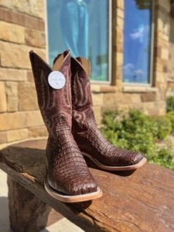 Anderson Bean Men's Chocolate Lux Hornback Caiman Boot