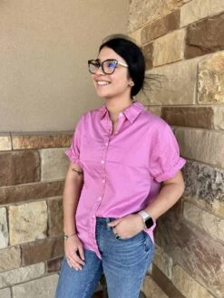 Dylan Poplin Top Rose